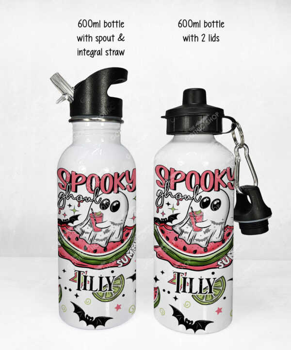 summer spooky ghoul water bottle option to personalise