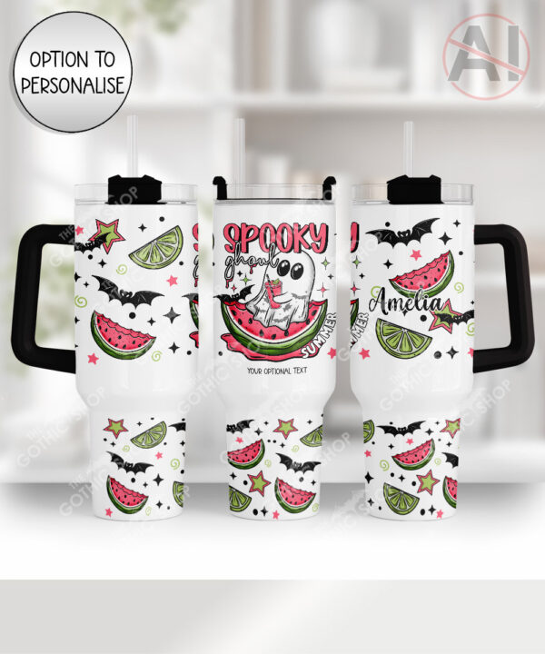 summer spooky ghoul large 40oz tumbler with handle option to personalise