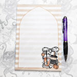 autumn pumpkin & bow gothic halloween coffee a5 notepad