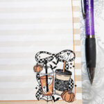 autumn pumpkin & bow gothic halloween coffee a5 notepad