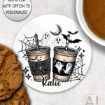 20116 personalised spooky coffee coaster
