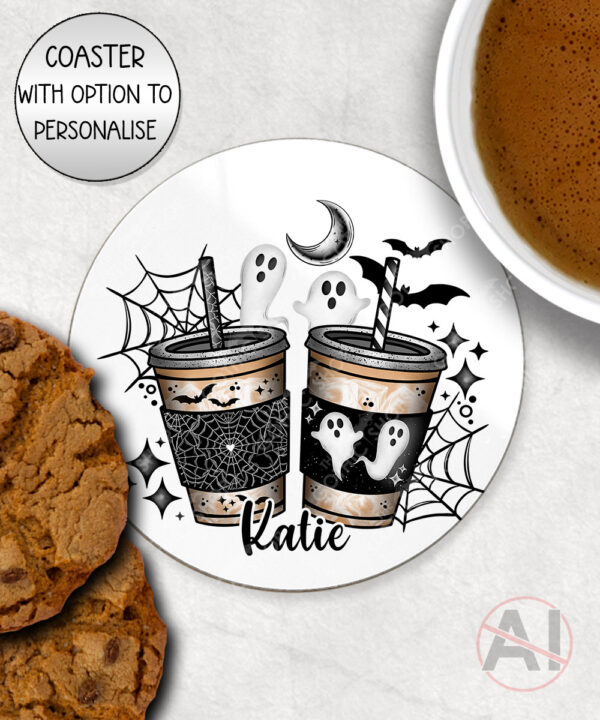 20116 personalised spooky coffee coaster