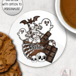20122 personalised spooky hot chocolate coaster