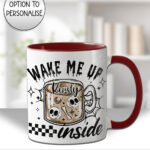 wake me up inside spooky brew gothic halloween mug and/or coaster optional to personalise