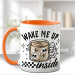 wake me up inside spooky brew gothic halloween mug and/or coaster optional to personalise