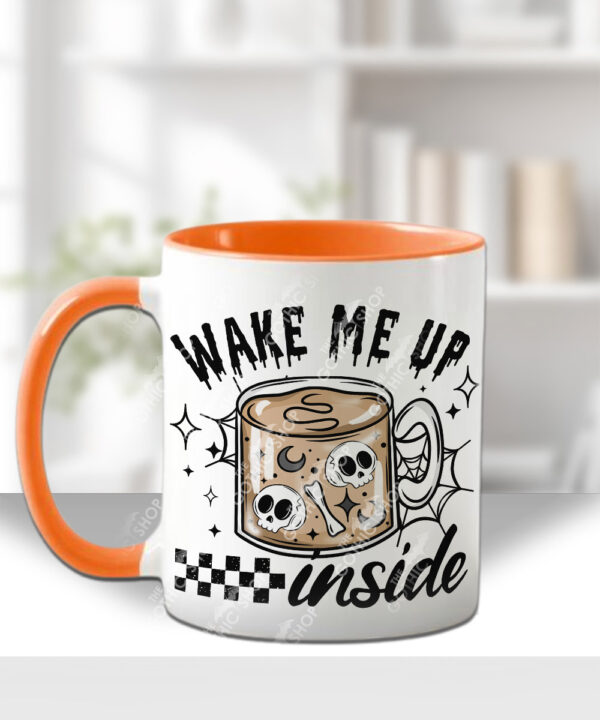 wake me up inside spooky brew gothic halloween mug and/or coaster optional to personalise