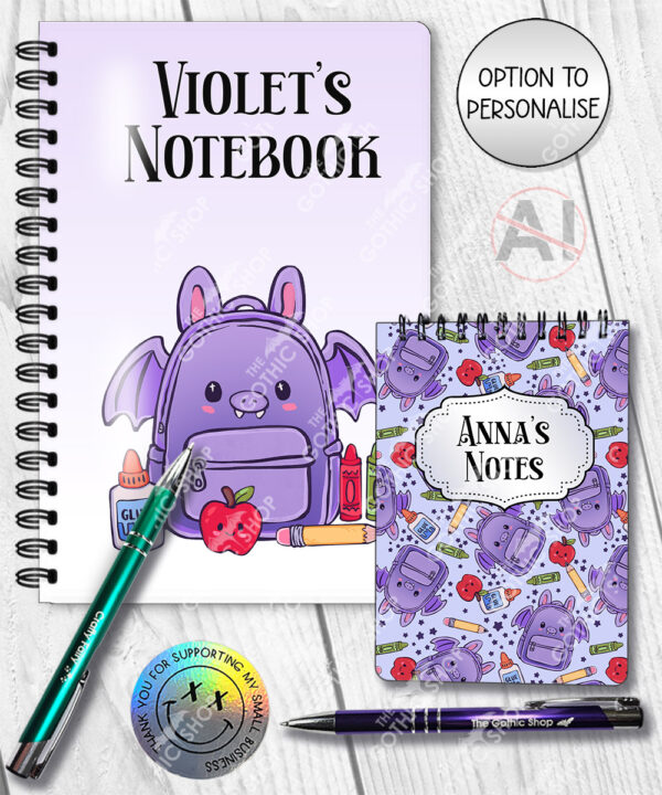 20139 personalised bat school notebook 1
