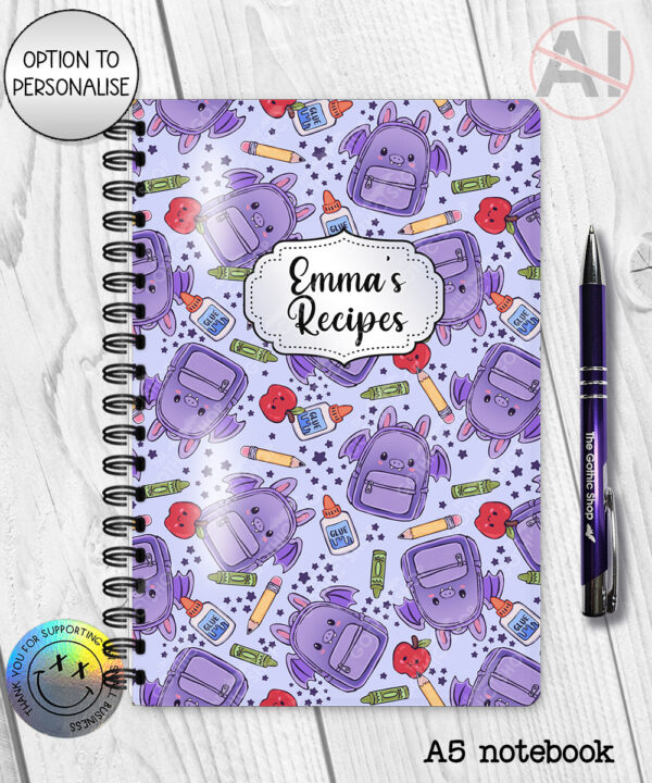 20139 personalised bat school notebook 2