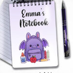 20139 personalised bat school notebook 4