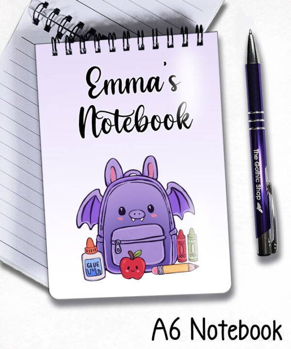 20139 personalised bat school notebook 4