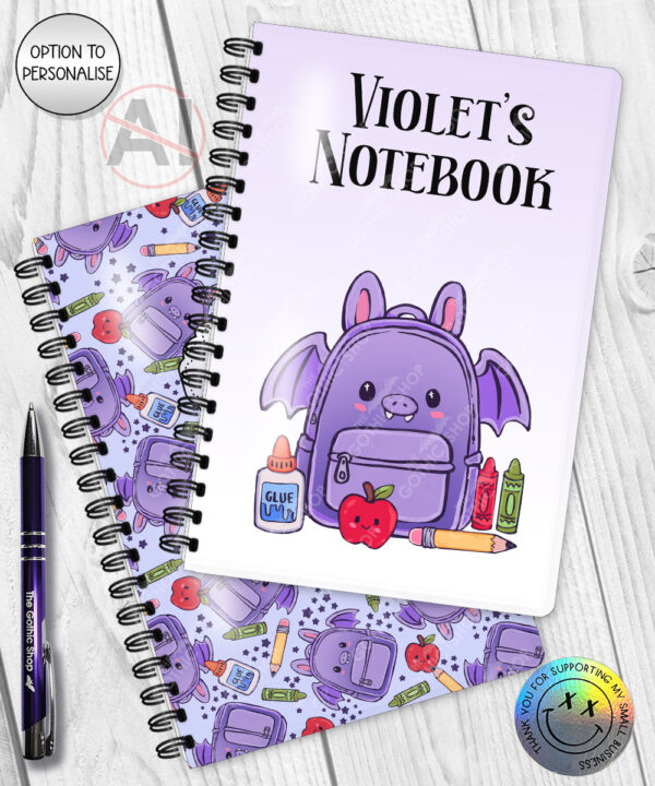 20139 personalised bat school notebook 5