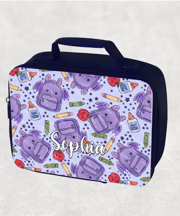 20141 personalised bat school lunch bag 1