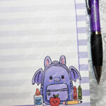 purple bat back to school gothic alternative a5 notepad