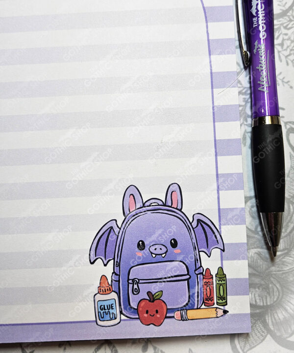 purple bat back to school gothic alternative a5 notepad
