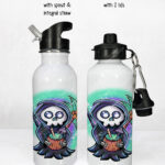 tropical grim reaper gothic water bottle option to personalise