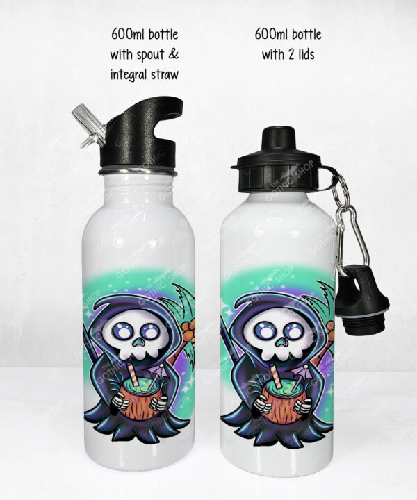 tropical grim reaper gothic water bottle option to personalise