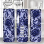 blue flowers & spiders gothic straight tumbler option to personalise