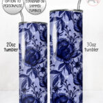 blue flowers & spiders gothic straight tumbler option to personalise