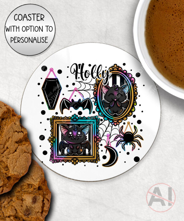 20154 bat frames personalised gothic coaster
