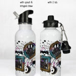 20156 bat frames personalised gothic water bottle 2