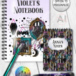 20157 bat frames personalised gothic notebook 4