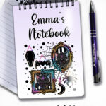 20157 bat frames personalised gothic notebook 5