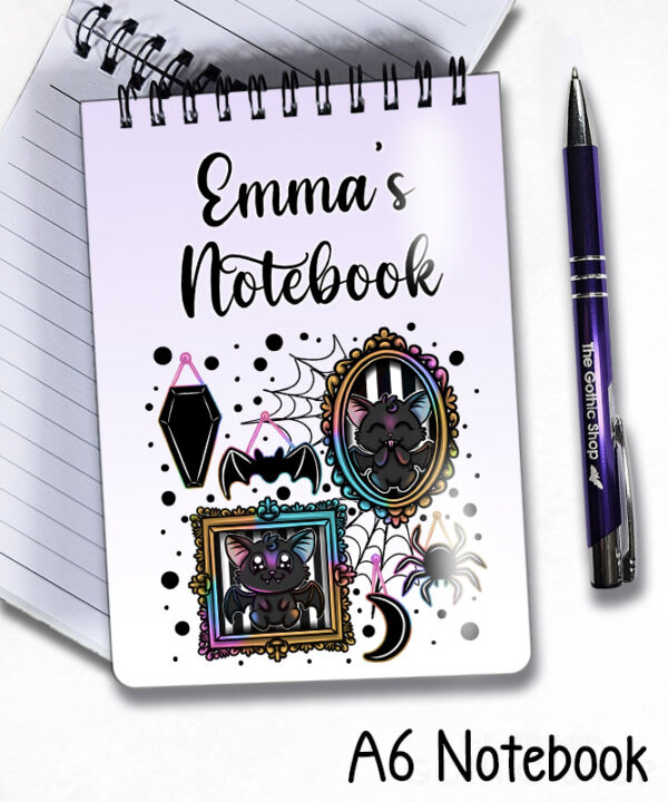 20157 bat frames personalised gothic notebook 5