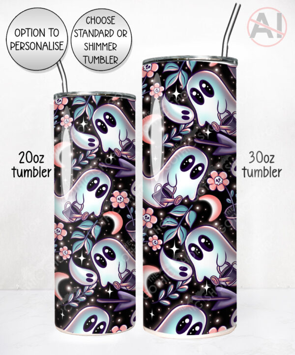 gardening ghosts gothic straight tumbler option to personalise