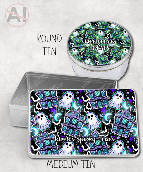 20166 haunted house personalised storage tin 1