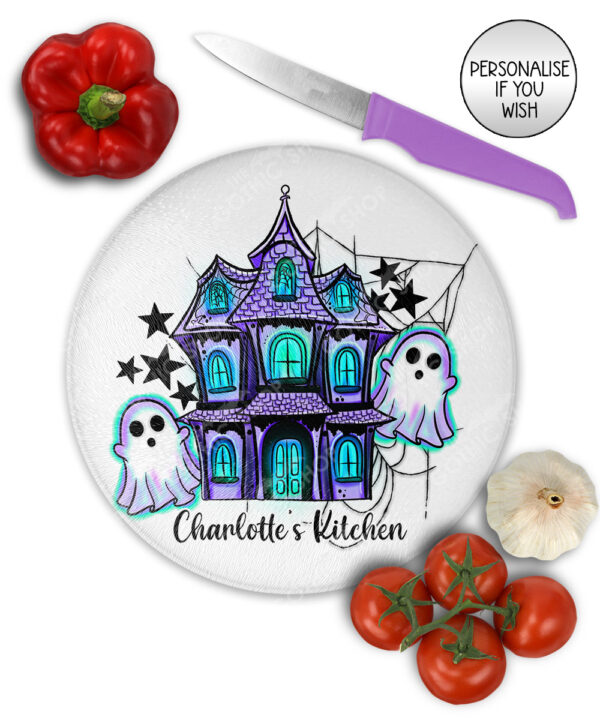 20167 haunted house personalised chopping board 4