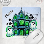 20169 haunted house personalised mousemat 1