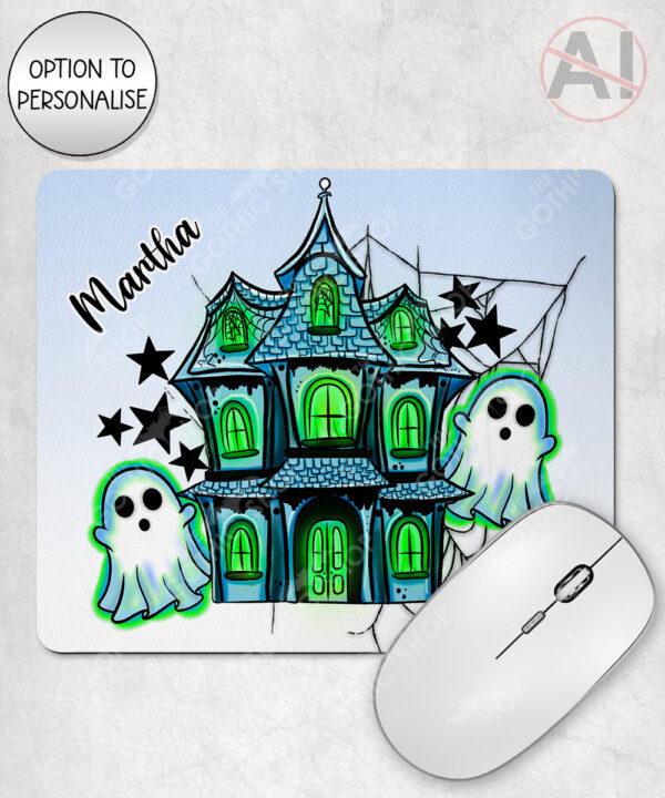 20169 haunted house personalised mousemat 1