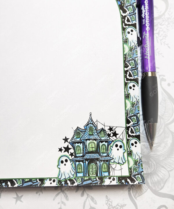 haunted mansion & ghosts gothic halloween a5 notepad