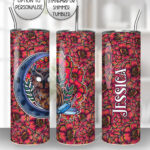 black & white gothic patchwork straight tumbler option to personalise (copy)