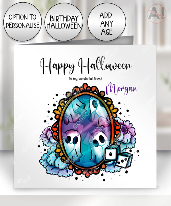 20185 personalised shattered ghosts halloween card