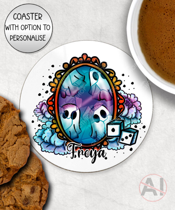 20186 personalised shattered ghosts coaster