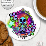20193 personalised skeleton fairy gothic coaster 5