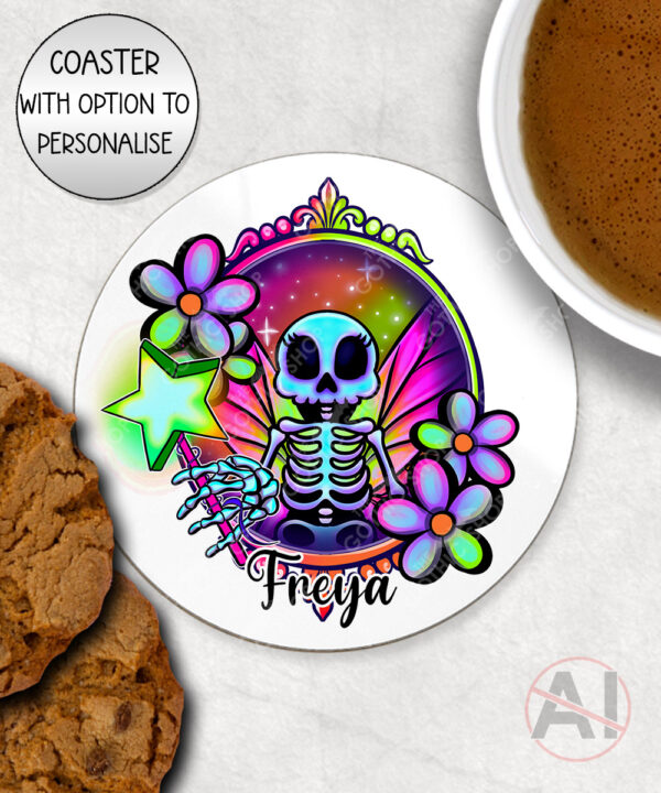 20193 personalised skeleton fairy gothic coaster 5