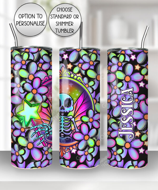 20194 personalised skeleton fairy gothic tumbler 1