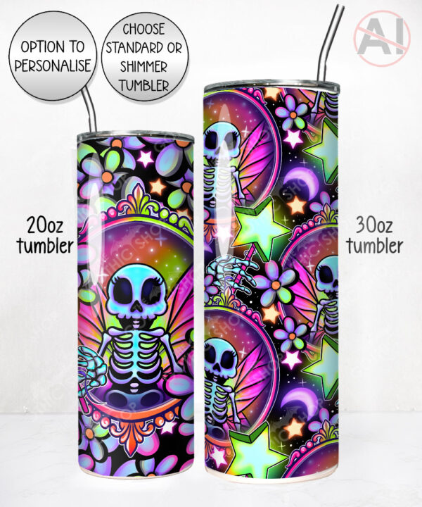 20194 personalised skeleton fairy gothic tumbler 4
