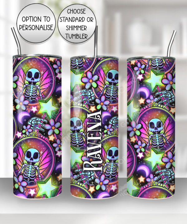 20194 personalised skeleton fairy gothic tumbler 5