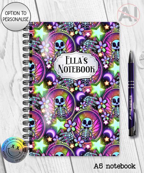 20196 personalised skeleton fairy gothic notebook 2