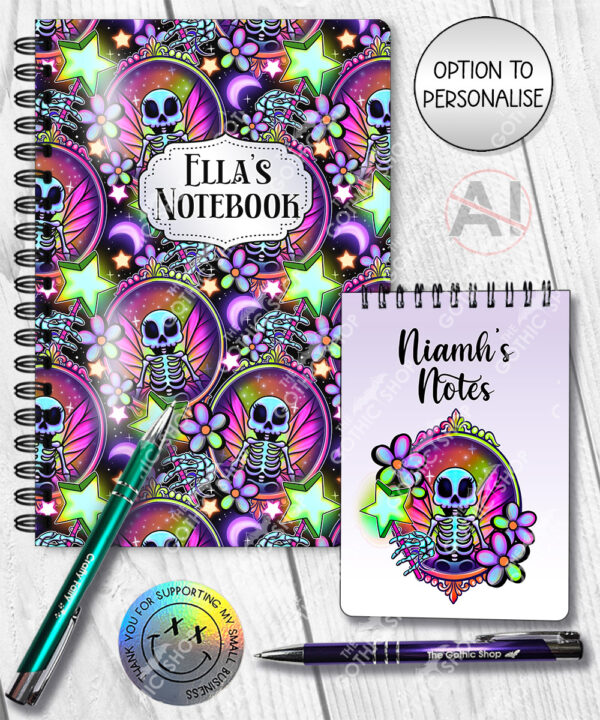 20196 personalised skeleton fairy gothic notebook 4