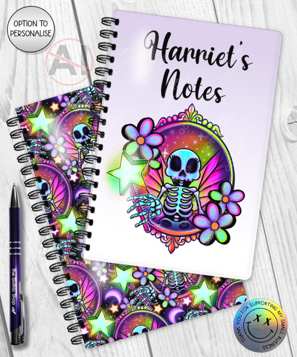 20196 personalised skeleton fairy gothic notebook 6