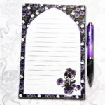 skellie plant purple flowers gothic a5 notepad