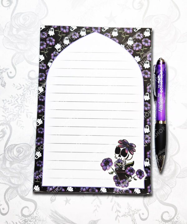 skellie plant purple flowers gothic a5 notepad