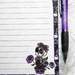 skellie plant purple flowers gothic a5 notepad