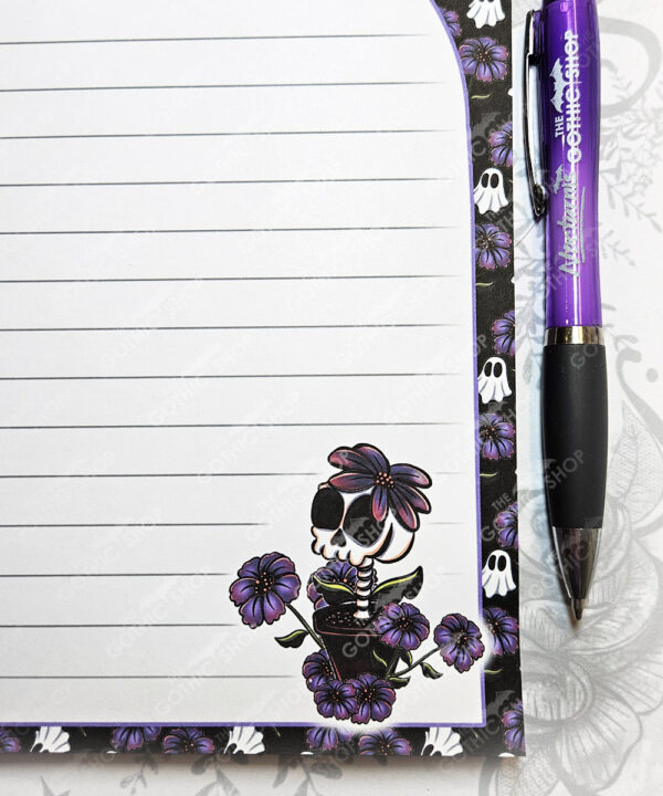 skellie plant purple flowers gothic a5 notepad