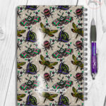 tatted bugs & moths beige gothic notebook journal option to personalise