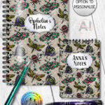 tatted bugs & moths beige gothic notebook journal option to personalise